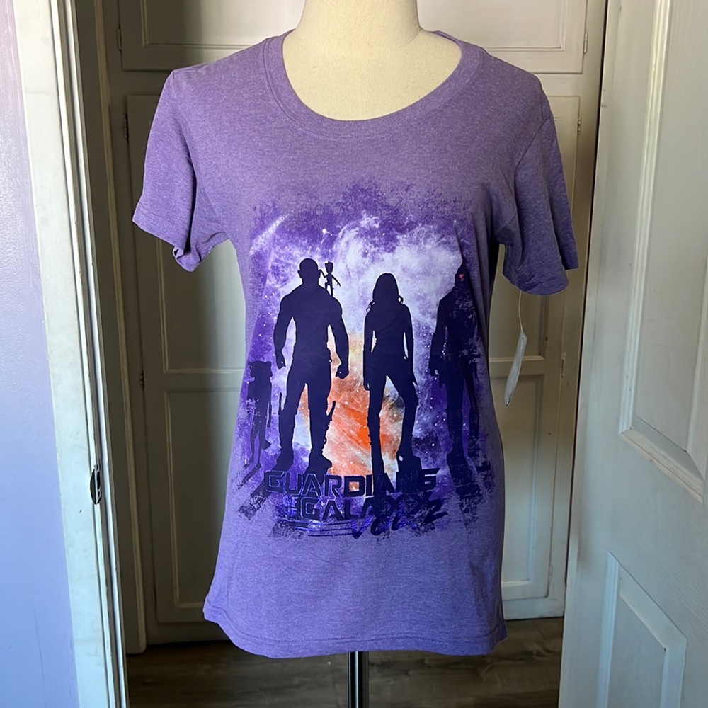 Disney Store Guardians of the Galaxy Vol 2 graphic purple short sleeve tee - NWT - Picture 1 of 6
